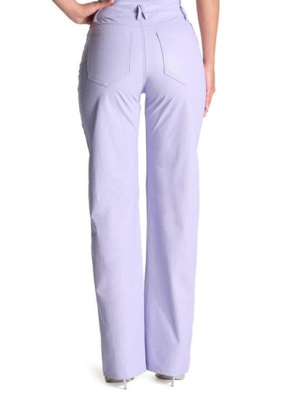naked wardrobe Lilac Straight-Leg Faux Leather Pants